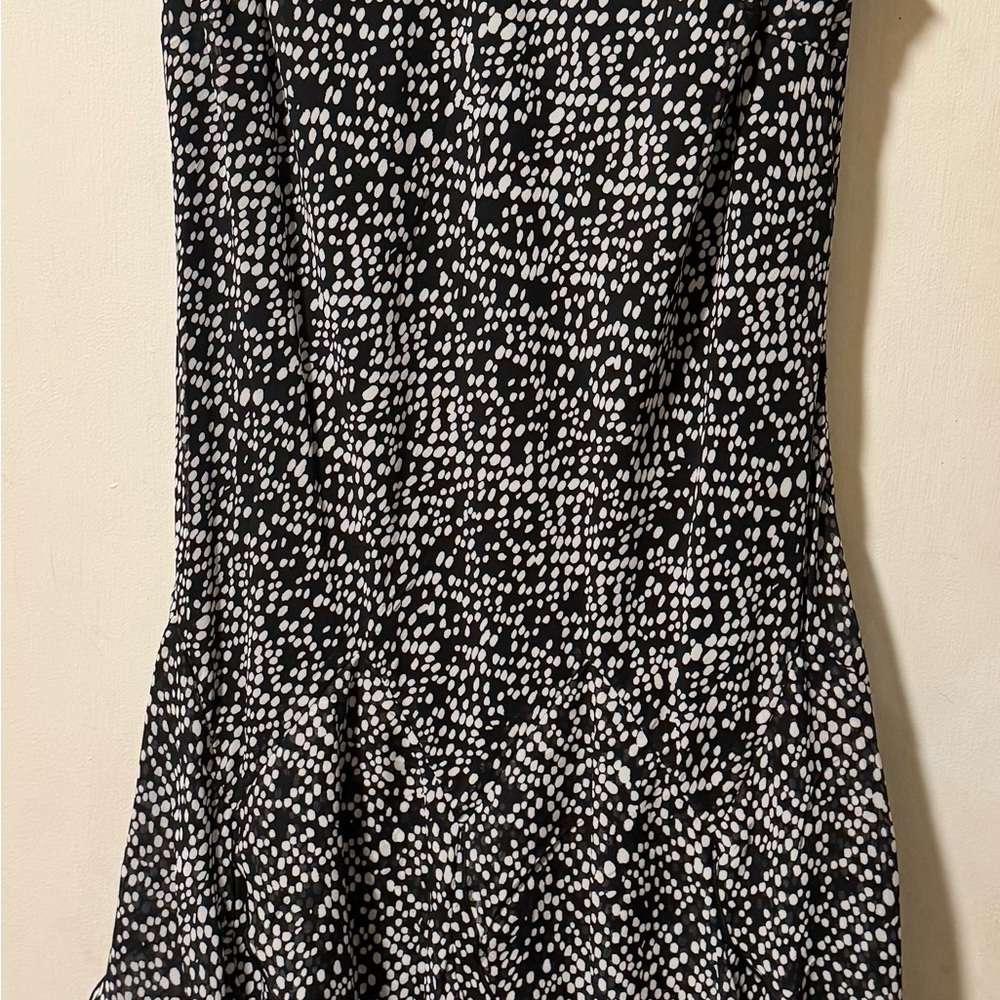 Jessica Howard Dress 12 Black & White Polka Dot Swing Fit & Flare Dancing Soft